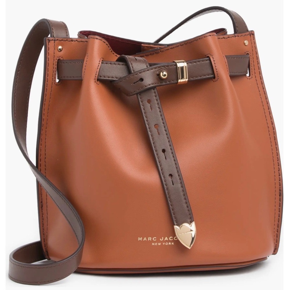 Marc Jacobs Renegade Color Blocked Brown Leather Bucket Bag Crossbody